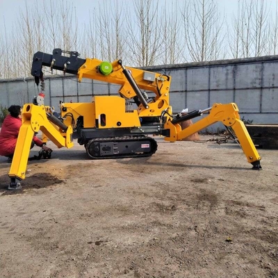 Grue télescopique hydraulique 3T 5T ​​8T de chenille d'araignée de moteur diesel de boom