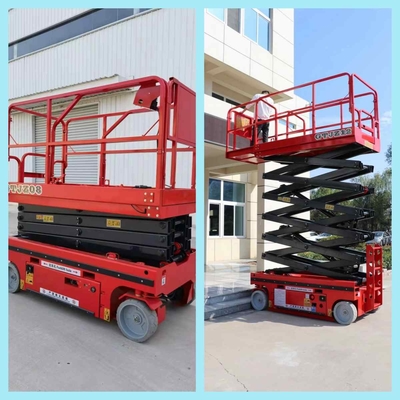 Poussoir aérien de ciseaux de couleur rouge d'ascenseur de plate-forme d'ODM d'OEM 12m