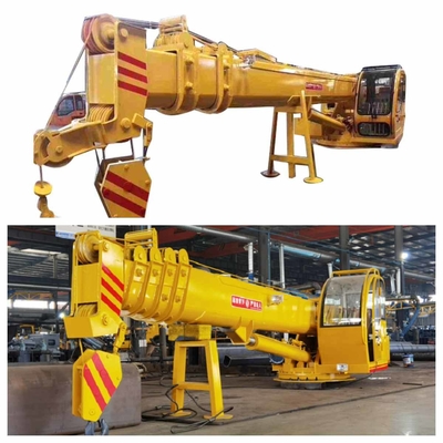 Grues en mer mobiles de plate-forme de navire-grue 5T 10T de port de bateau jaune
