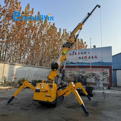 Moteur de couleur jaune de type 3 tonnes Construction Mini Spider Crane avec Fly Jib