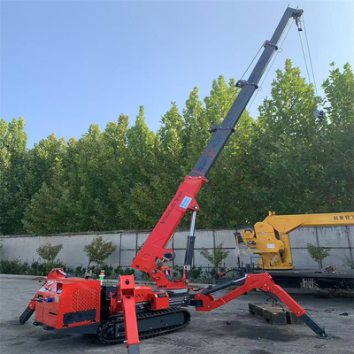Crane à moteur électrique et diesel en rouge
