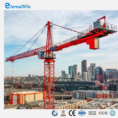 Crane à tour à tête de marteau en acier lourd avec télécommande sans fil et charge de pointe de 1 à 12 tonnes pour la construction