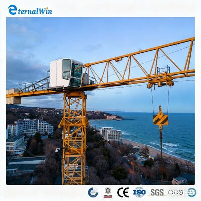 Grue à tour à flèche relevable | Équipement de construction de grande hauteur pour espaces étroits Grue à tour de 6 tonnes Grue à tour de 8 tonnes